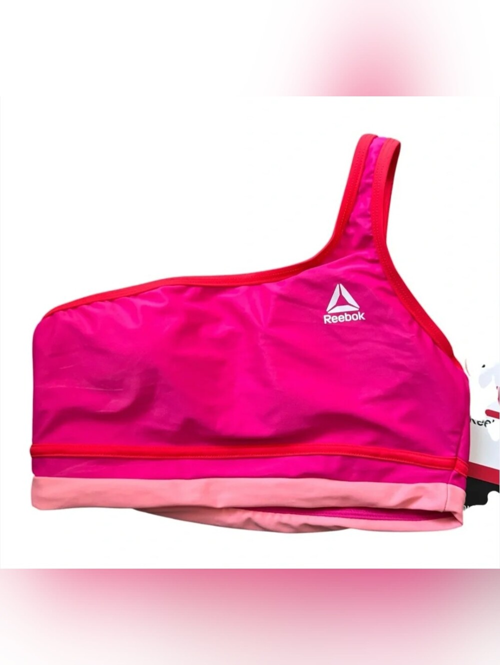 BNWT Reebok Pink and Light Pink One-Shoulder Sports Bra